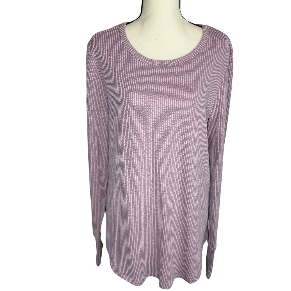 Blue Waters pink striped long sleeve top. Size L - Picture 2 of 5